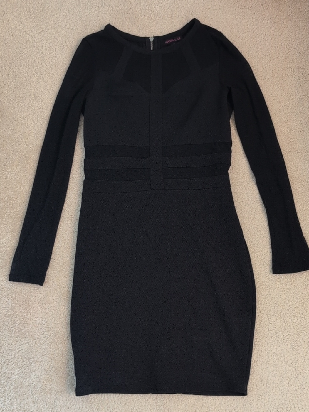 Material Girl Black Long-Sleeve Cutout Bodycon Dress